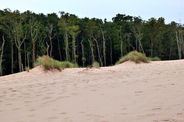 Słowiński Park Narodowy jest położony w środkowej części polskiego wybrzeża. Jest położony w środkowej części polskiego wybrzeża. Charakterystycznym elementem parku jest wydmowy pas mierzei z ruchomym © JDziedzic