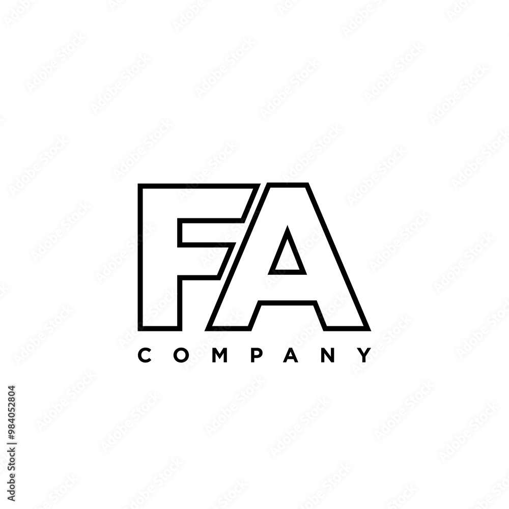Fototapete letter f and a, fa logo design template. minimal monogram initial based logotype.
