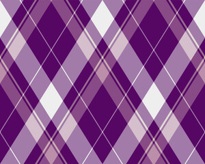 Argyle pattern of geometric rhombus. Harlequin check wallpaper design. Classic diamond shaped textile material for web background, print fabric clothing, sweater, wrapping paper, gift card, invitation