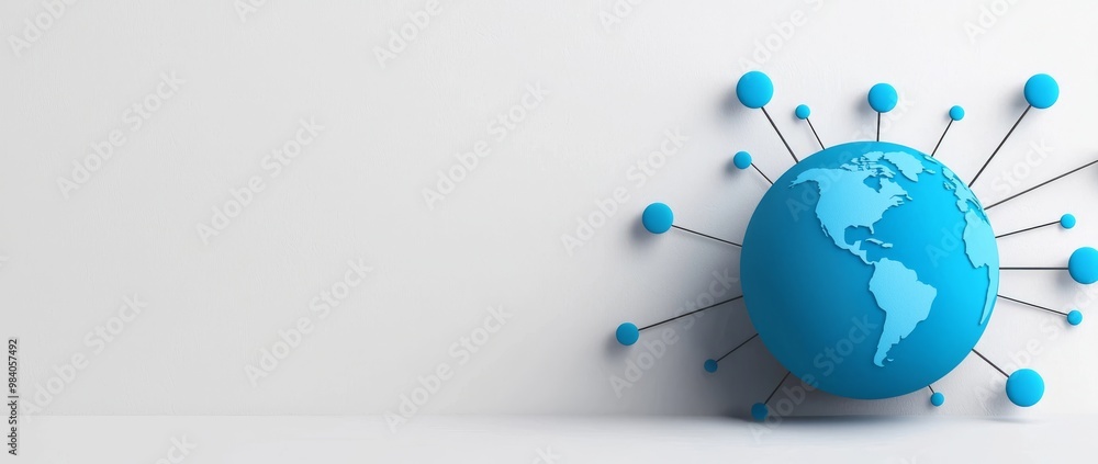 Poster abstract technology background with digital globe and global network concept