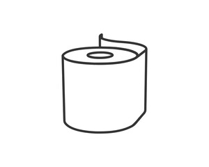 Toilet paper roll or tube icon design, template for wc. Bathroom hygiene icons, kitchen cleaning towel. Blank soft scroll product.