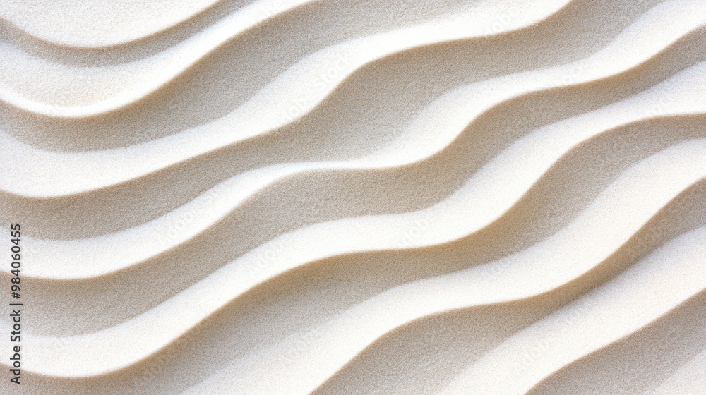 Poster A textured design featuring undulating waves in a soft white color, creating a modern, minimalist aesthetic.