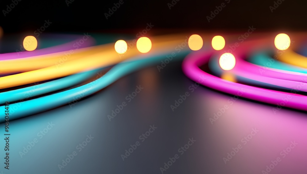 Poster digital data and binary code with glowing light effect and abstract sound wave