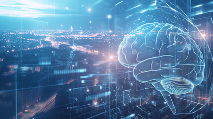 AI、脳、機械学習、ビッグデータ・ネットワーク、科学、人工知能、技術、革新と未来