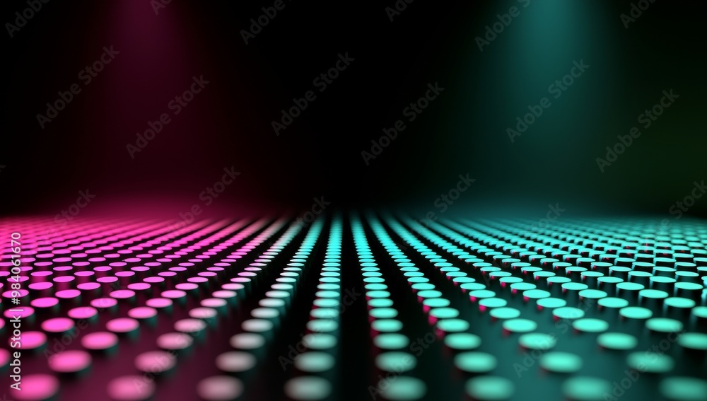 Poster digital data and binary code with glowing light effect and abstract sound wave