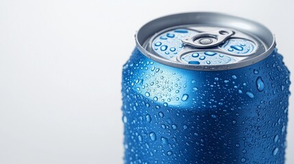 Obraz premium cold refreshing soda can with water droplets
