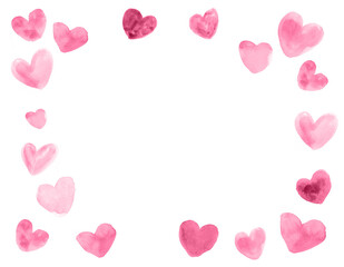 Heartshape watercolor hand-painted ornate romantic love