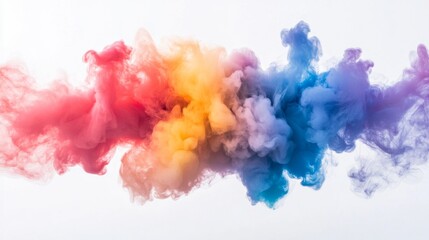 Fototapeta premium abstract explosion of smoke dispersing rapidly on white background