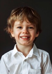 Portrait of a 6-year-old boy of Caucasian appearance, close-up