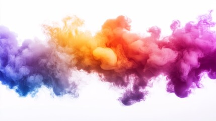 abstract explosion of smoke dispersing rapidly on white background