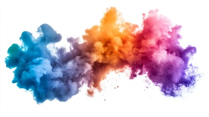 rich cloud of smoke featuring a wide array on white background