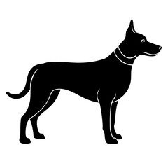 Dog line art silhouette with white background