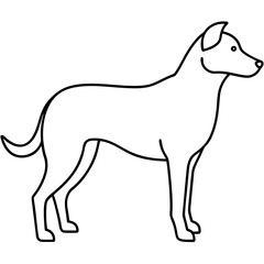 Dog line art silhouette with white background