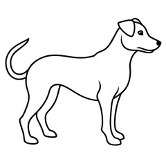 Dog line art silhouette with white background