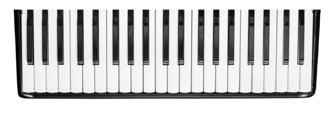 Keyboard of piano or accordion musical instrument