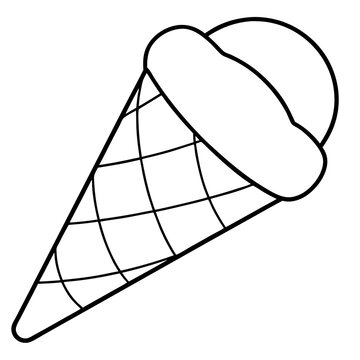 recommend clip art: wafer cone outline coloring book page line art drawing