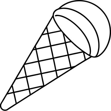 recommend clip art: wafer cone outline coloring book page line art drawing