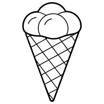 recommend clip art: wafer cone outline coloring book page line art drawing