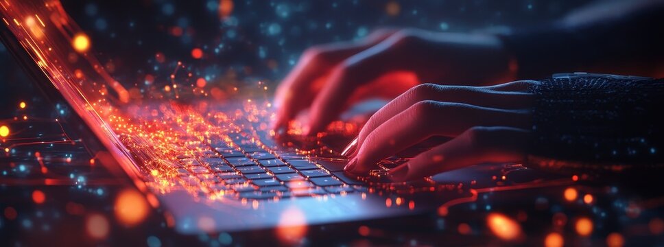 Computer scientist developing algorithms in data facility background server racks digital technology network optimization concept banner