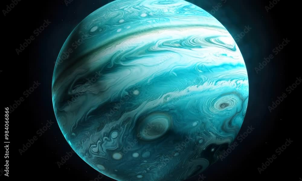 Wall mural fictional planet uranus in outer space