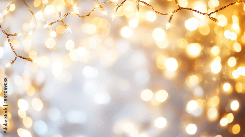 Aufkleber a soft, glowing background of warm bokeh lights, complemented by delicate branches, creating a seren