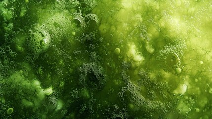 A green algae background with various shades of green, adding depth and complexity