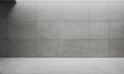Empty room with grey tiled walls and floor
