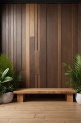 wood podium product presentation
