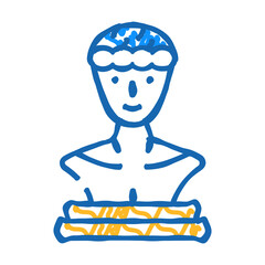 statue museum exhibit doodle icon sketch vector. statue museum exhibit sign. isolated symbol illustration