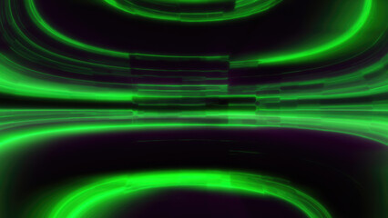 Bright green speedlines with a neon effect, creating a fast-paced, futuristic look