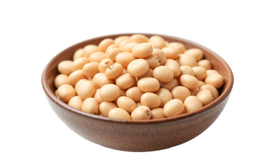 Soy bean in a bowl isolated on transparent background