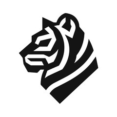 minimalist and modern tiger head logo geometric style 