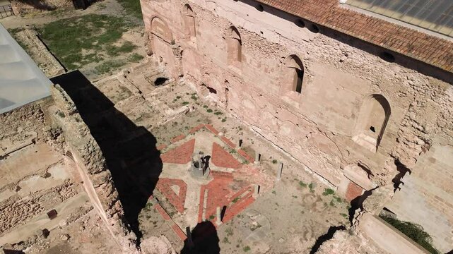 Aerial view of the well of the cloister of San Jer&oacute;nimo of the Cartuja Vall de Cristo de Altura, Castell&oacute;n