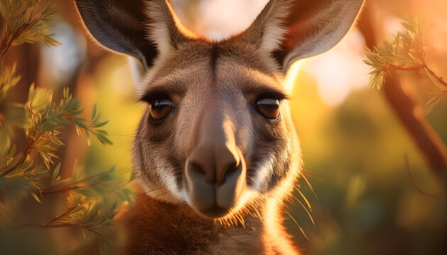 Ojos y mirada de la naturaleza, Canguro, Macropus. Animales, fauna, planeta Tierra, biodiversidad, Ecosistema