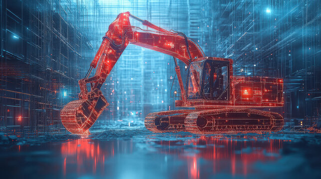 a construction site using IoT sensors to monitor worker safety and equipment usage in real-time