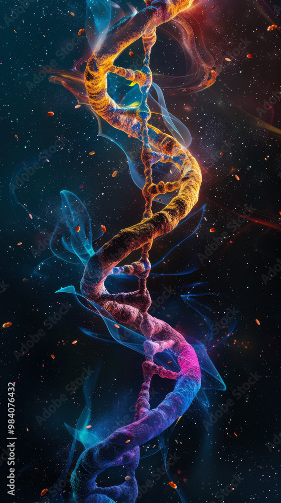 Aufkleber abstract background of genetic code, inside with dna double helix. structural ladder structure with 