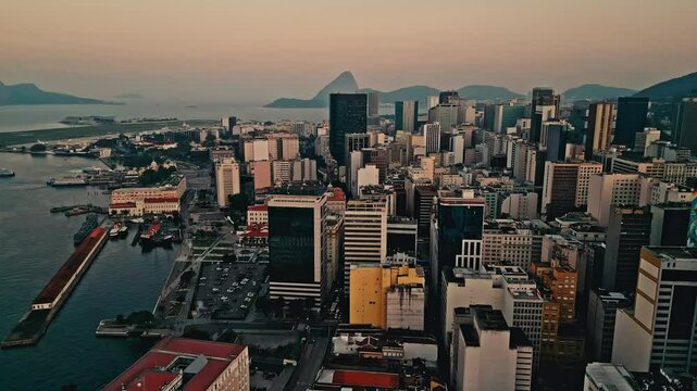 Rio de Janeiro, Brazil South America, aerial drone marina city centre