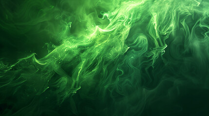 An abstract swirling green energy design, this time more diffuse, resembling cosmic fog, ideal for creative or sci-fi projects.