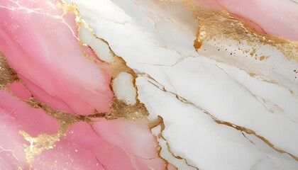 Elegant pink marble with shimmering gold veins, creating a stunning abstract background ideal for vibrant wallpaper design