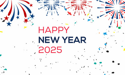 happy new year 2025 with US flag  , vektor background banner 