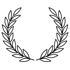 wreath of laurels outline coloring book page line art drawing