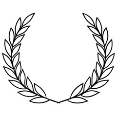 wreath of laurels outline coloring book page line art drawing