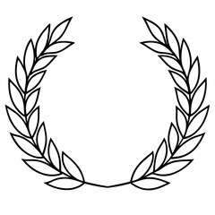 wreath of laurels outline coloring book page line art drawing