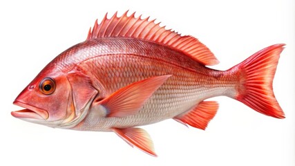 Obraz premium Fresh Red Snapper Fish Isolated on White Background