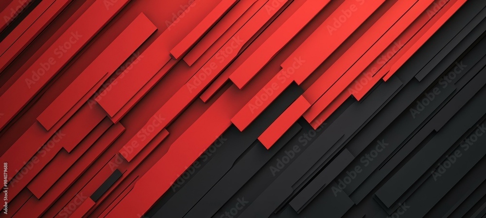 Poster stunning abstract design with bold red layers and dynamic lines, ideal for captivating banners and e