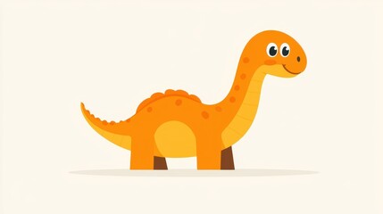 Watch a fun, cartoonstyle dinosaur with a long neck playfully stride, bringing joy and laughter to every scene