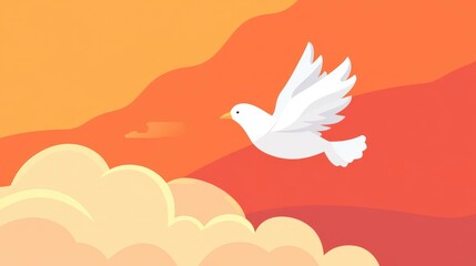 This artwork showcases a soaring bird, emphasizing unique shapes with vivid hues and flat textures for visual impact.