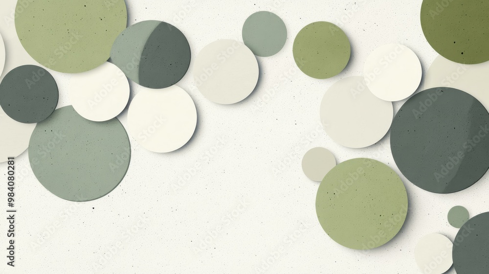 Poster dive into a unique flat illustration blending grunge and modern tech circles in a captivating geomet