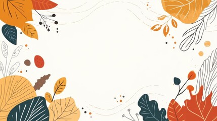 Fototapeta premium Dive into falls beauty with a chic vector art piece, showcasing the warm tones and playful textures of autumn.
