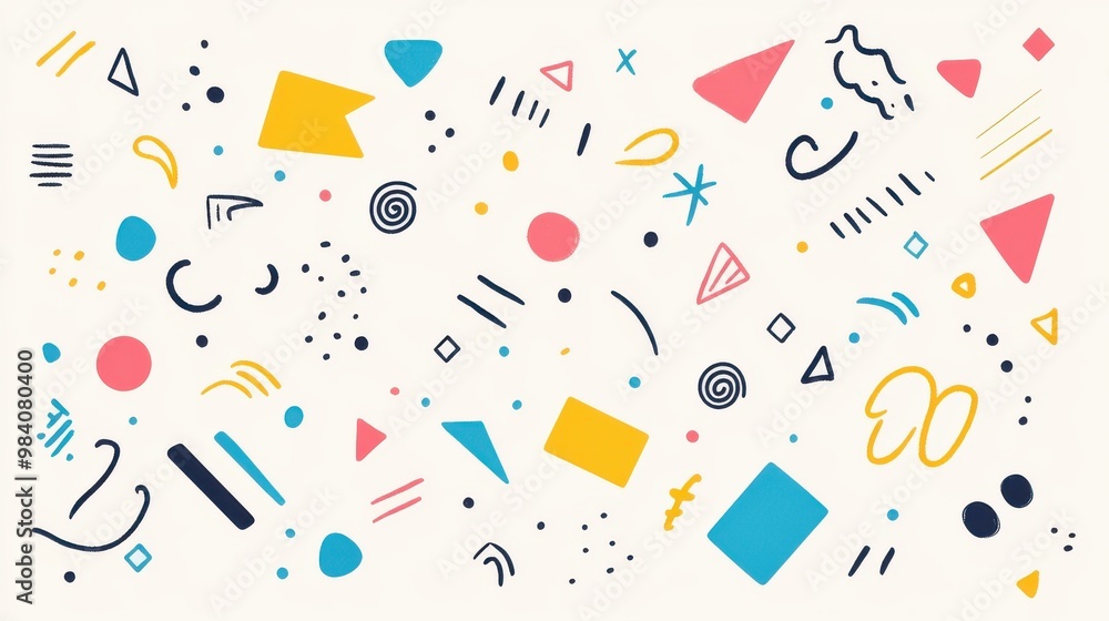 Poster explore a vibrant mix of abstract forms and textures that inspire playful and unique illustrations f